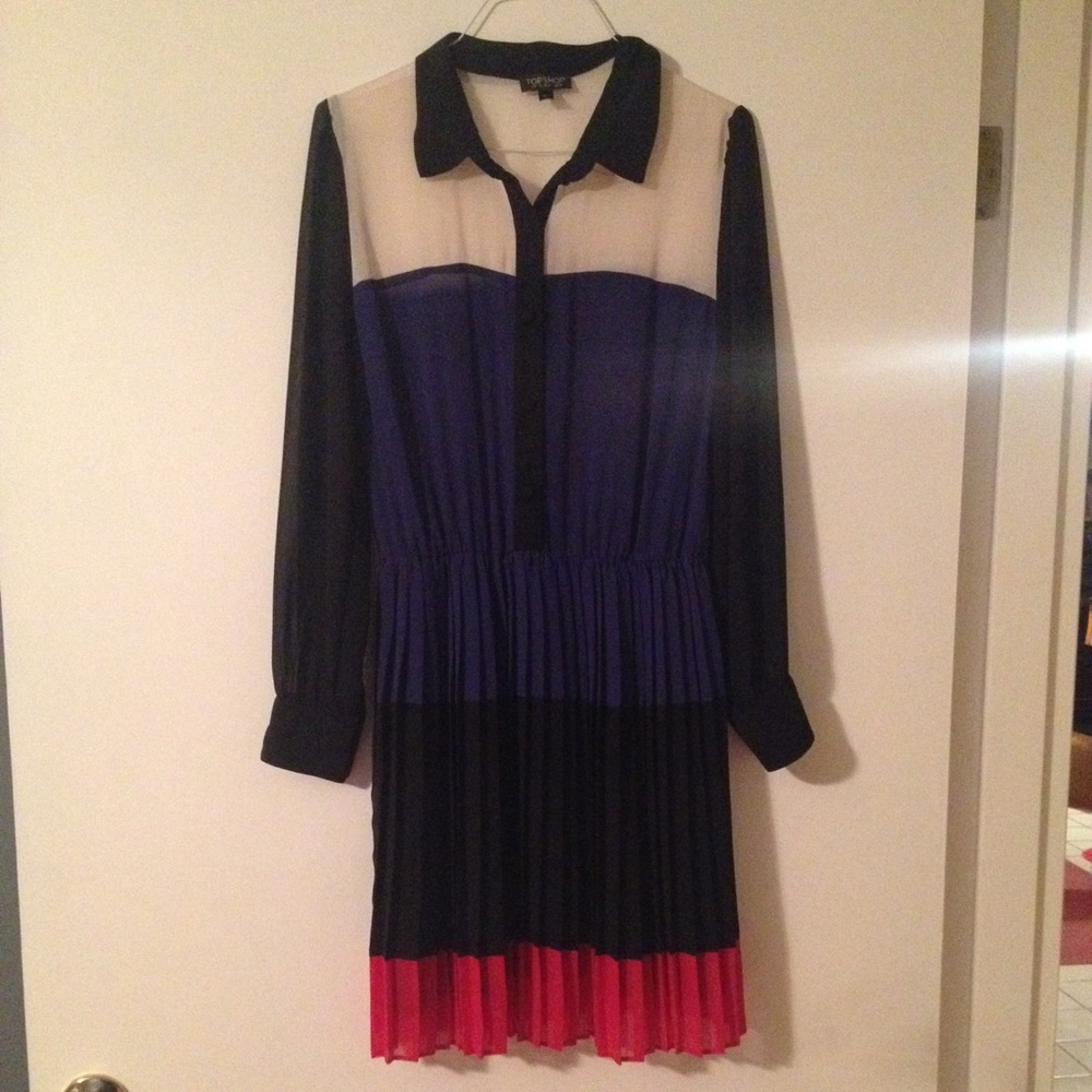COPY - Pleated Color block Topshop dress